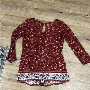 Floral Long Sleeve Romper